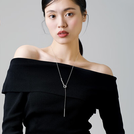 MIMORE Roman ring sweater chain women's high-end light luxury long necklace 2025 new accessories autumn and winter tassel pendant