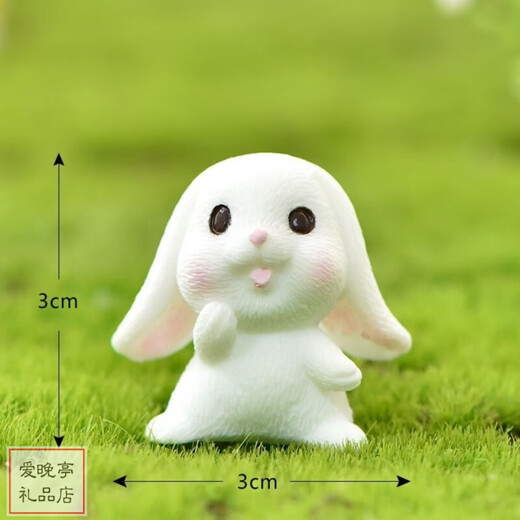 微景观树脂  小兔子小摆件 迷你动物盆景多肉装饰可爱 桌面摆件 萝卜