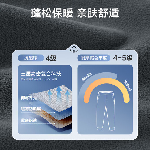 Jingjing Tokyo-made casual pants and sweat pants for men, windproof polar fleece, autumn trendy casual sports, loose and tall, dark rock gray L