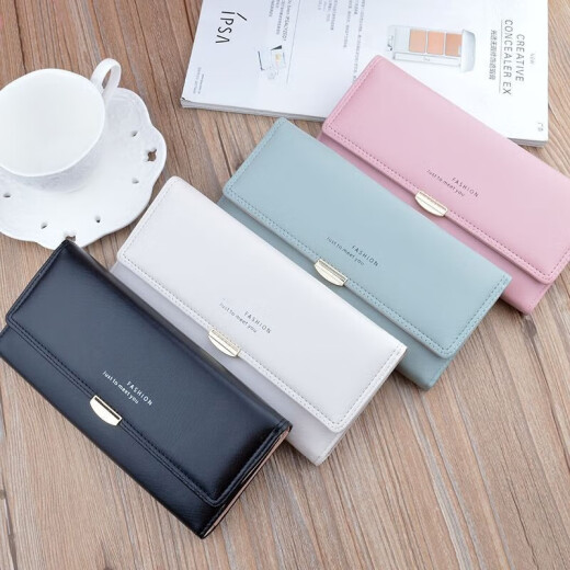 Yizhuchun Fashion Wallet Women's Cover Style Ladies Simple Mom Wallet Long Soft Surface Large Capacity Clutch Pink [Stylish Classic]