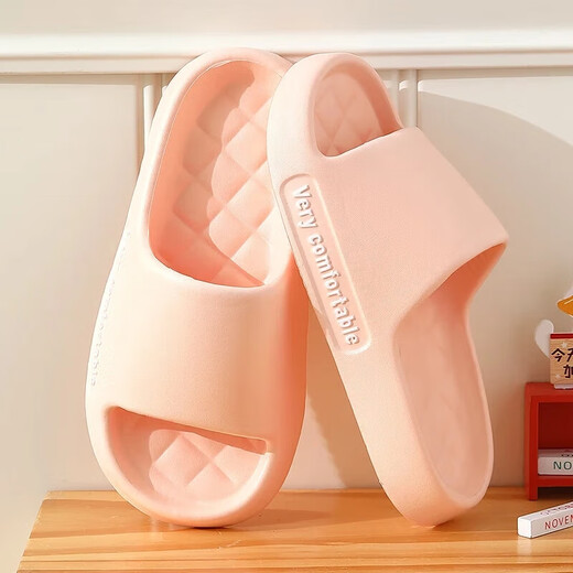 QYCKABY slippers for women, all seasons, home, indoor and outdoor wear, EVA non-slip wear-resistant bathroom couple sandals for men, pink 38-39 suitable for 37-38