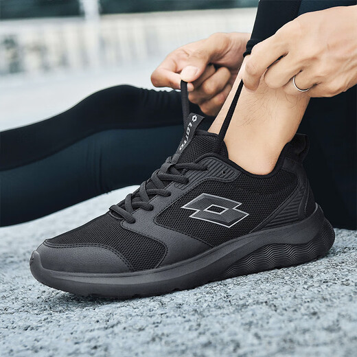 Lotto Running Shoes New Mesh Mesh transpirable suave y liviano Fitness Fitness Sports Sports Men 1096 Negro 42