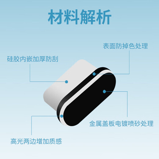 Strictly applicable to vivoX200 mobile phone charging port dustproof plug x200Pro dustproof sticker metal material x200pro mini plug dustproof C port silicone plug metal dustproof plug Type-C charging plug 2 pieces black + anti-loss device vivo