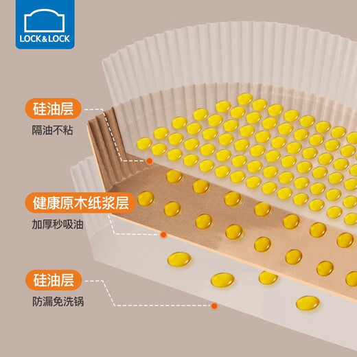 LOCK&LOCK air fryer paper tray barbecue plate oil-absorbing paper cake baking silicone paper tin foil non-stick camping food mat extra large - thickened for 7-10 liter fryer