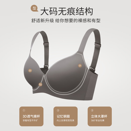 FENTENGCARE Large Size Thin Seamless Upper Support Anti-sagging Breast Reduction Bra Soft Steel Ring Gathering Big Breasts Revealing Small Underwear Women's Bra