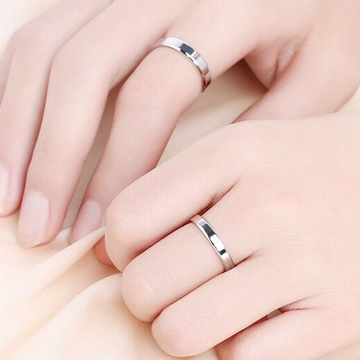 MZMZ platinum couple ring PT950 platinum wedding proposal ring plain ring Chinese Valentine's Day gift for girlfriend Light luxury model - flat couple ring (open) free engraving exquisite gift box