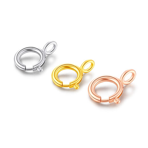Mengjinyuan 18K gold spring buckle color gold rose gold necklace accessories button DIY matching piece button opening 18K yellow about 4.8mm about 0.08g