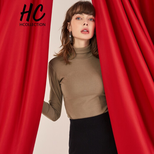 Hcollection2020 women's autumn new product basic versatile slimming turtleneck bottoming shirt solid color sweater HF201066 Fengca color M