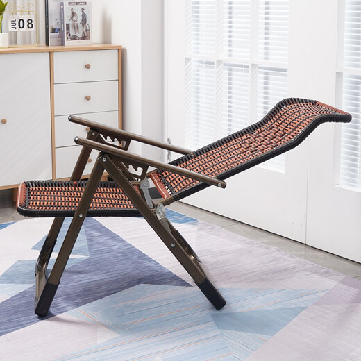 DianHUI (DIANHUI) office lunch break chair rattan lounge chair sleeping chair outdoor beach chair elderly cloth chair summer cold chair deck chair back chair 2 fold flat feet rattan lounge chair