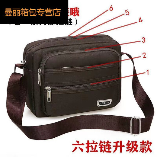 Qindu sammelt Geld Umhängetasche Casual Crossbody Bag Herrenbeutel wasserdichte Umhängetaschen Business Wallet Multi-Layer Koreanische Version Männer 688 verbesserte Version Sechs-Layer Zipper Dunkelblau