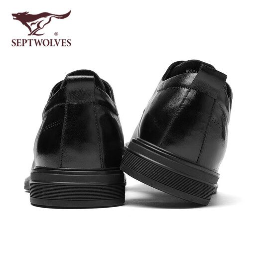 Septwolves Leather Shoes Men's Winter 2025 New First Layer Cowhide Soft Sole Formal Business Shoes Genuine Leather British Style Casual Leather Shoes Black 39