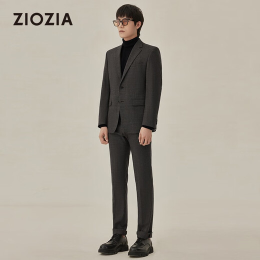 Ziozia [unter Jiumuwang] Anzug Herrenjacke Business Spring- und Herbst -Jugendhochzeitswolle Anzug ZSBC3X03T Brown 100/175/96a