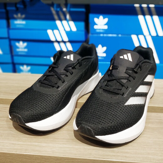 Adidas (adidas) men's shoes 2025 summer new comfortable breathable shock-absorbing casual running shoes ID9849 black and white 41 (255mm)