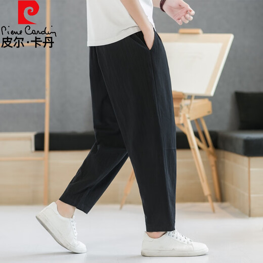 Pierre Cardin Leinen mitgebauten Hosen Herren 2023 Frühlings- und Sommer Neuer chinesischer Stil-Baumwoll-Leinenhosen für Herren im chinesischen Stil.