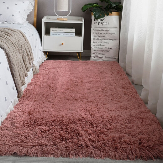 Qingqing Libin thickened carpet for bedroom girl stain-resistant bedside living room tatami room large area full floor mat white 60X200 cm