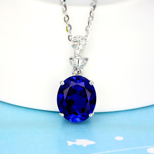 Tiansi sapphire pendant 925 silver plated 18K gold necklace colored gemstone crystal tanzanite color women's picture color pendant without chain