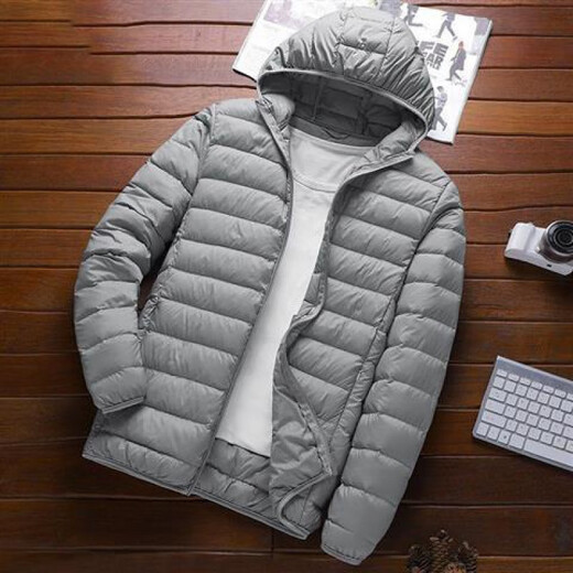 ACLOSMIL men's warm winter thin silk cotton jacket men's short casual stand-up collar top dad men's cotton coat black stand-up collar 2XL 125-140Jin [Jin equals 0.5 kg]