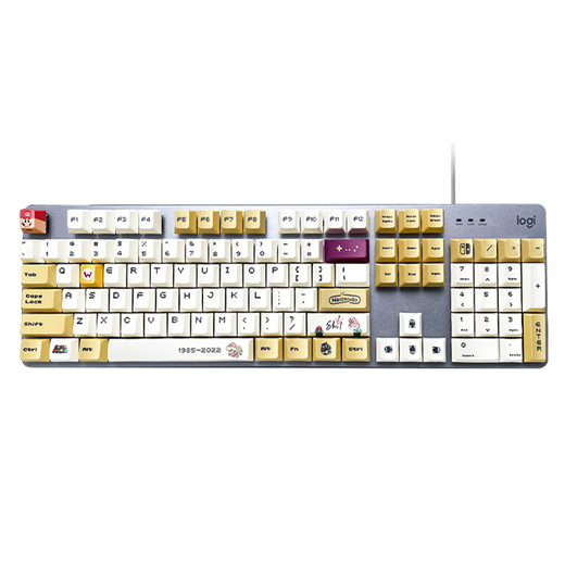 罗技（Logitech） K845机械键盘 有线游戏键盘 办公键盘104键水管工DIY键帽电竞吃鸡节日礼物 K845茶轴-水管工正派