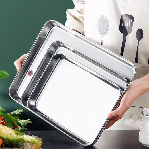 Wilkie rice roll steaming plate rice roll tools, a complete set of household packages, thickened Guangdong rice roll steaming plate, special stainless steel steaming plate, 2 rice roll steaming plates, 5-piece set 23cmX15cm