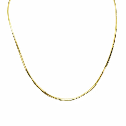 DL 1998 Fat Donglai same style 18k gold plain chain 18K gold snake bone chain necklace women's gold and silver exquisite clavicle chain versatile stacking ZDF snake bone chain 45CM