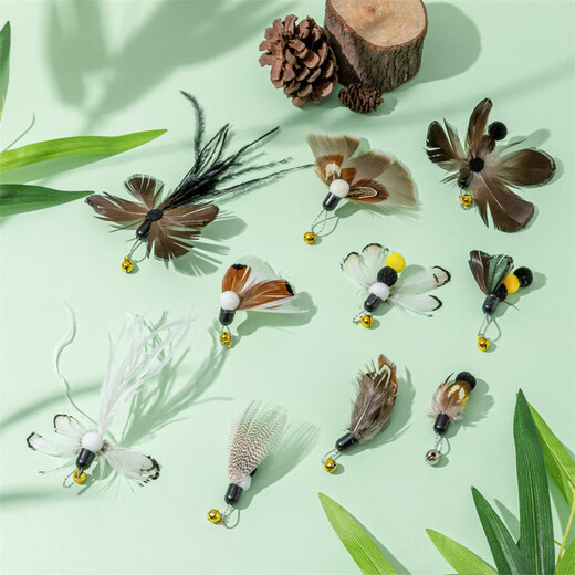 Hunting Cat Toy Cat Funny Stick Retractable Long Rod Insect Head Replacement Head Bell Fishing Rod Cat Self-Entertainment