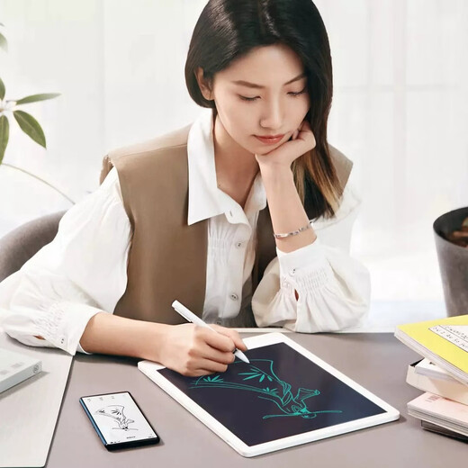 Xiaomi LCD small blackboard storage version can be erased and saved Bluetooth portable sharing home office electronic writing board children's color graffiti sketch charging painting connected mobile APP Xiaomi LCD small blackboard storage version