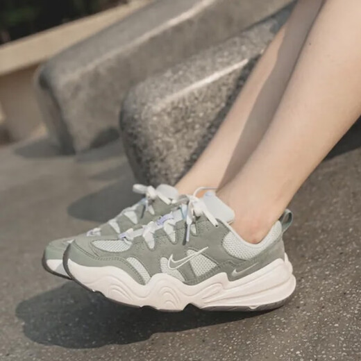 耐克（NIKE）女鞋2025夏季TECHHERA运动鞋时尚潮流复古老爹鞋透气跑步休闲鞋 DR9761-001灰白绿 35.5