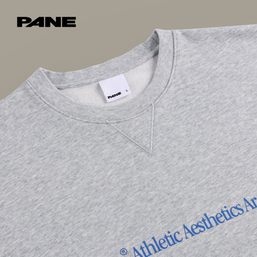 PANEPANE 2024 autumn new round neck sweatshirt long sleeve casual pullover letter loose light gray top for men and women light grey9767 M