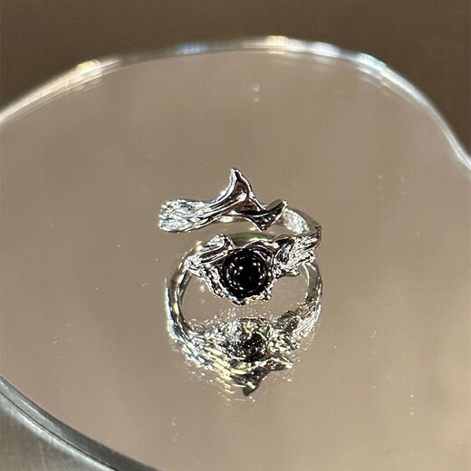 BJYL dark wind thorn ring men's ins niche design couple ring women's high-end open ring birthday gift two-piece set