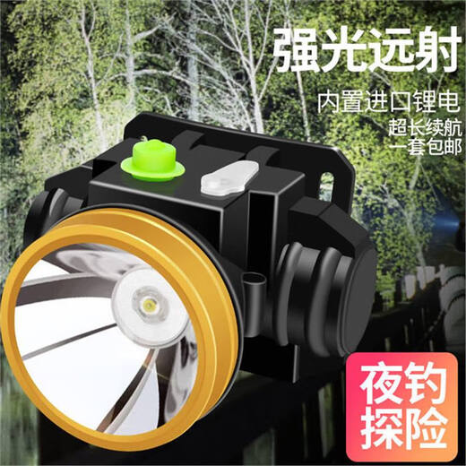 【领取中】LED头灯超亮头戴式强光头灯手电筒户外家用远射充电 顶级款【9999K】爆亮高续航