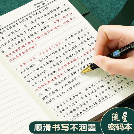 法拉蒙 创意密码本日记本成人学生密码锁笔记本本子高颜值复古带锁商务记事本孩女孩手账本定制logo 黑色-指南针
