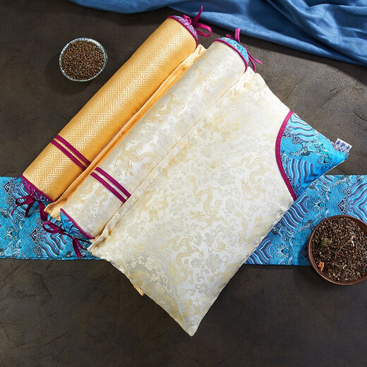 Jin Yuman, cervical pillow, cervical pillow, special set for sleeping buckwheat husk, mugwort, cassia seed pillow core, cylindrical candy-shaped cervical hard pillow, Ziyunjin (round pillow: all cassia seeds, square pillow: all 12 flavor herbs)