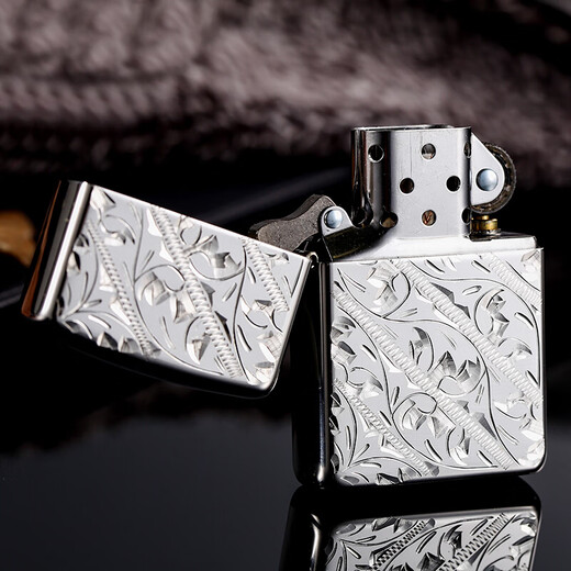 ZIPPO lighter genuine sterling silver deep carving graceful Lingxiao flower (trace) kerosene men's limited collection zp graceful Lingxiao flower (trace) DY9918DK
