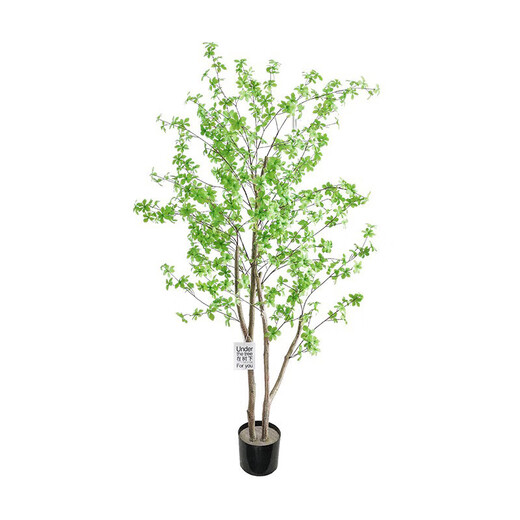 Flower e flow simulation hanging bell tree horse drunken wood plant clothing store bionic fake green plant decoration potted indoor living room floor-standing ornaments 1.8m multi-pole + seagrass basket