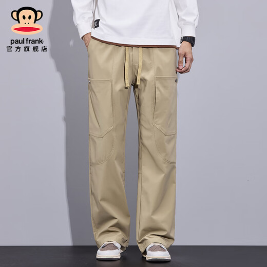 大嘴猴（paul frank）本命新年战袍潮牌工装裤男秋季宽松运动休闲裤男装百搭新款长裤子 9885H卡其色【官方正品】 L 【建议100-120斤】
