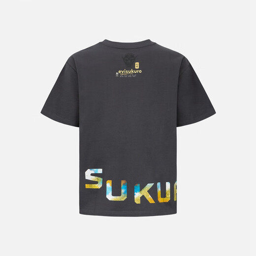 EVISU【多件折】  KURO  男士水墨商标印花T恤男2ESGNM3TS691RXCT 深灰色 S