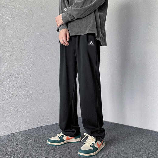 阿迪达斯 （adidas）裤子男裤 2025年夏季男士休闲长裤加绒保暖卫裤跑步运动裤男 GK9273/针织直筒 2XL
