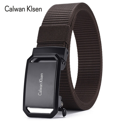 CALWAN KLSEN belt men's tactical functional belt work wear trendy casual automatic buckle simple versatile young man military training pants youth black face buckle black belt body