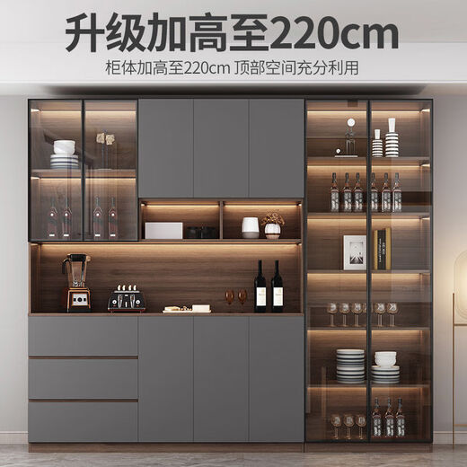 瑾凰餐边柜一体靠墙高柜轻奢家用客厅酒柜餐厅茶水柜厨房置物储物边柜 款式12240长送货入户+安装