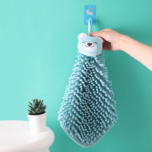Miaoran rag chenille 47*32cm 1 thick absorbent hangable hand towel cute cartoon kitchen bathroom
