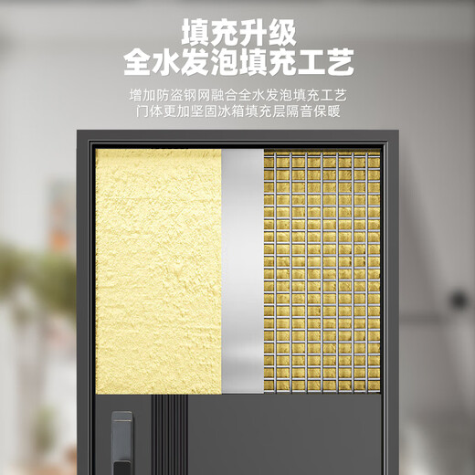 宇安盾宇安盾发泡填充甲级防盗门安全门家用入户门指纹锁别墅静音门定制 豪华机械锁 单门2250*1050