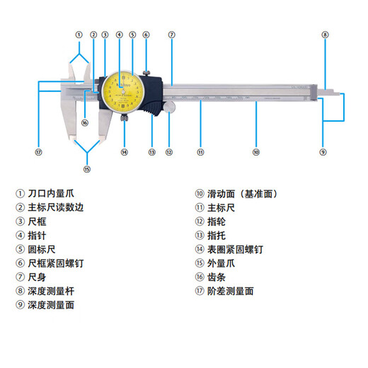 Mitutoyo Mitutoyo caliper with watch, vernier caliper, high precision 505-731/0-200mm/0.02mm black shell, officially authorized by Mitutoyo