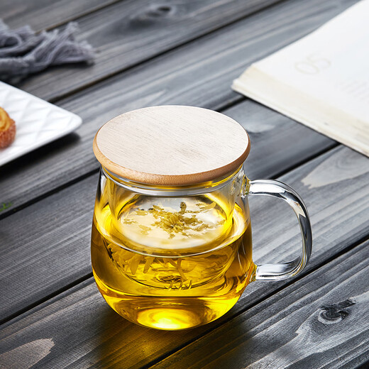 Mesni thickened glass tea cup water cup tea separation cup tea cup flower tea cup tea set cup