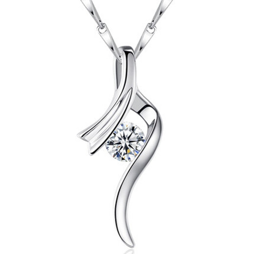 MZMZpt950 Platinum Necklace for Women Diamond Pendant Platinum Wedding Clavicle Chain Birthday Anniversary Gift for Girlfriend PT950 Watery Tenderness Necklace - Set with Natural Diamonds