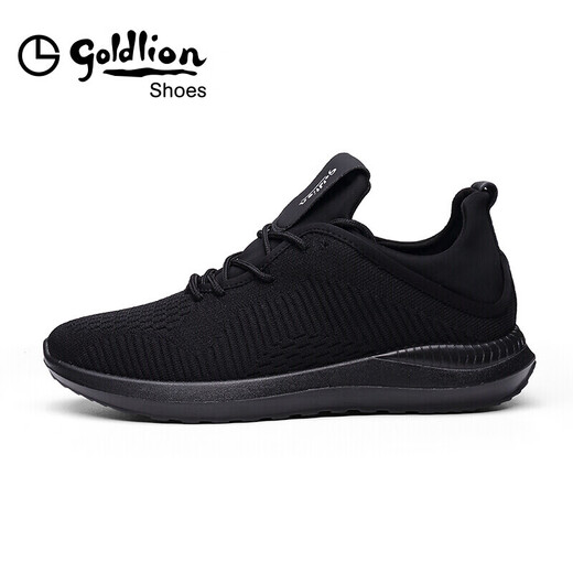 Goldlion men's fashionable, comfortable, breathable, lightweight casual shoes 591820407APQ-Black-42 size