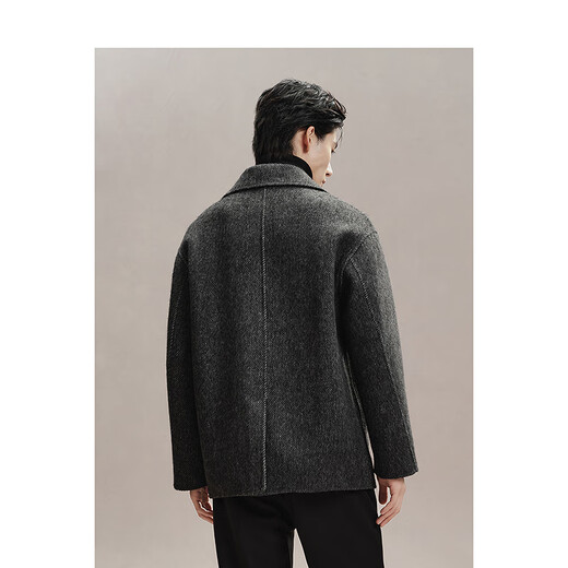 PeaceBird Men's Woolen Coat Winter Winter Flow Corta informal y versátil Gray Dark Grey XL