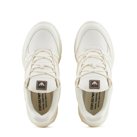 ARMANI/阿玛尼 EA 男士鹰标低帮休闲鞋 EM000017 AF10031 白色 U1105 42