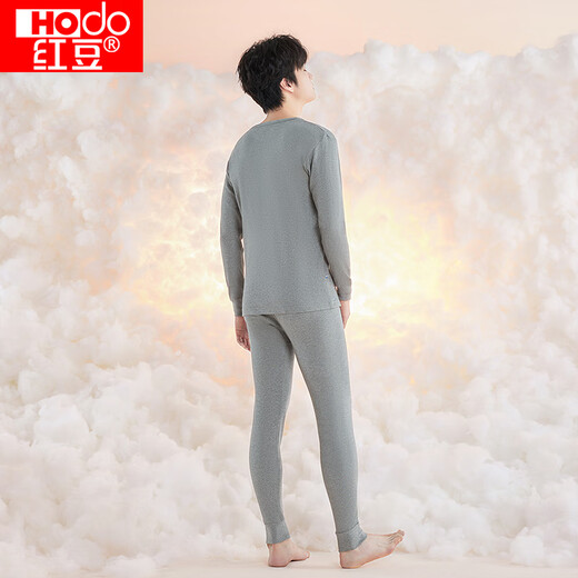 Hongdou Underwear Men's Pure Cotton Autumn Clothes and Autumn Pants Sets Pure Cotton Printed Thin Cotton Sweaters and Cotton Pants for Autumn New Dark Linen 180