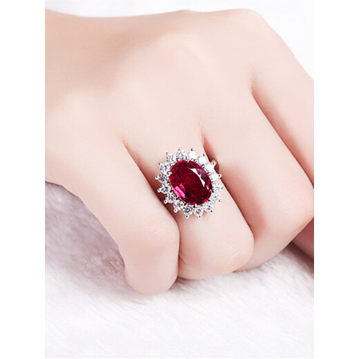 DANFEIDI Princess Diana sapphire ring with adjustable opening, tanzanite sapphire ring, colored treasure female live ring, blue diamond ring, white gold, adjustable opening