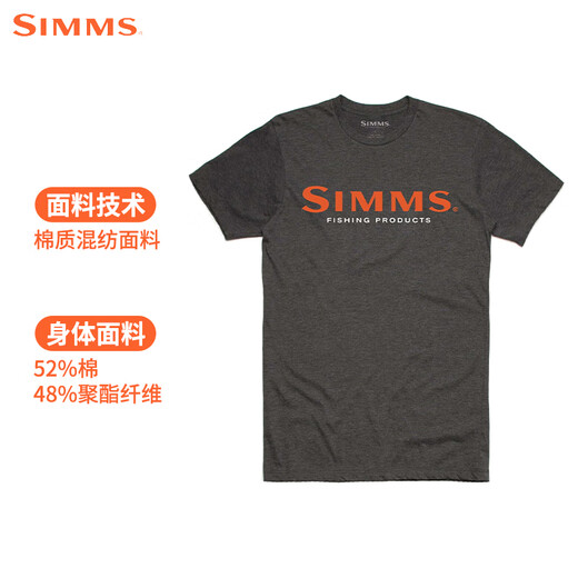 SIMMS new short-sleeved T-shirt spring and summer breathable and comfortable boys' fashion Luya outdoor fishing suit soft and comfortable quick-drying PG-12803 short-sleeved-orange S